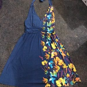 Blue dress with flower design